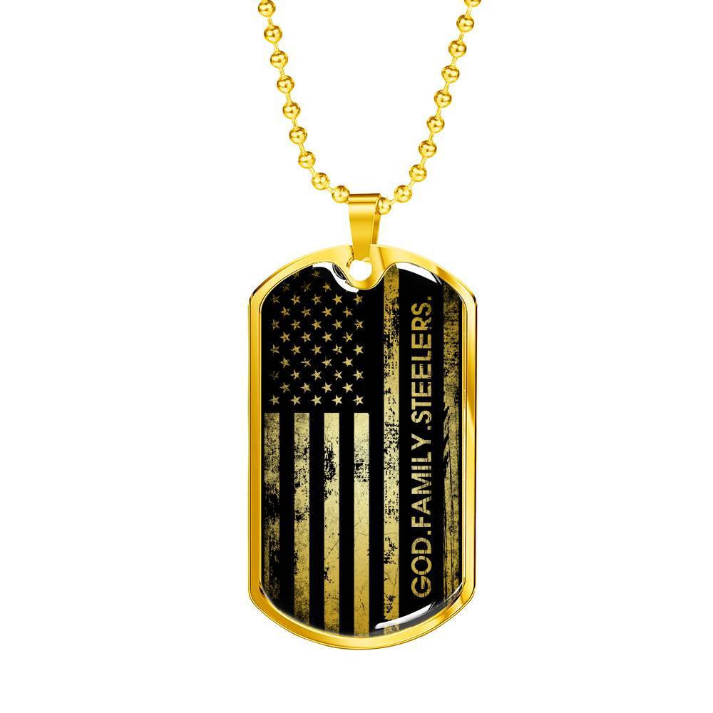 God Family Badass Veteran Dog Tag Pendant Necklace - US Veteran Gifts - Dog Tag (Gold Plated) God Family Badass Veteran Dog Tag Pendant Necklace - US Veteran Gifts - Dog Tag (Gold Plated)