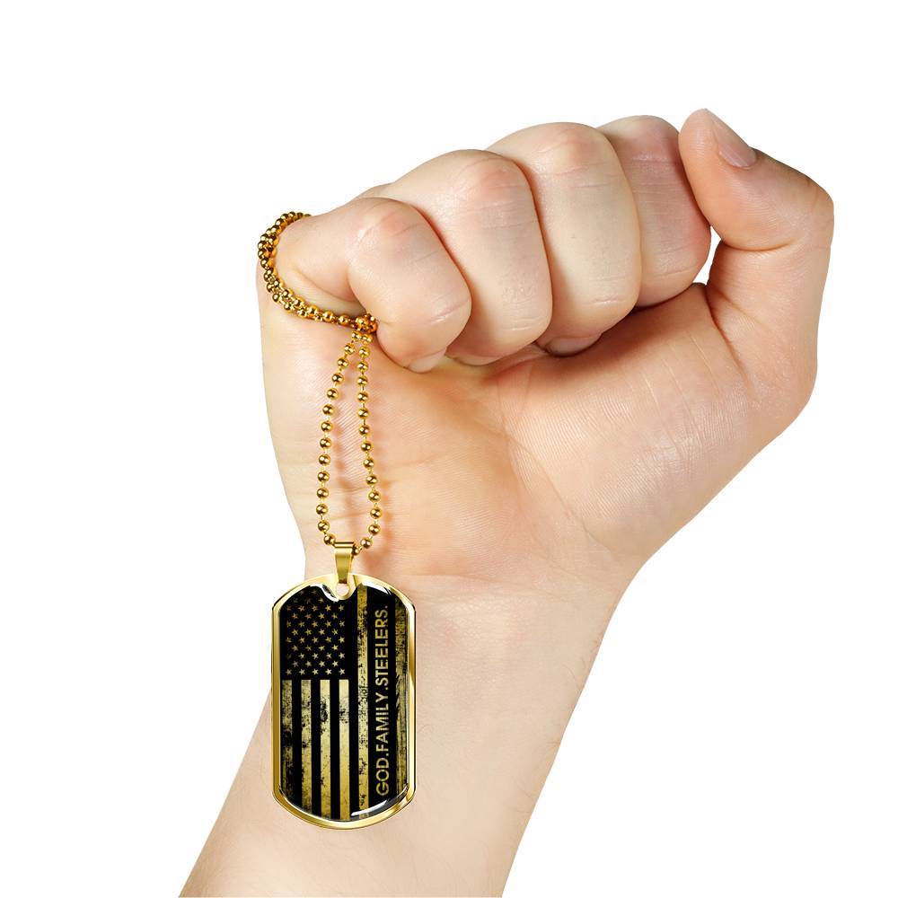 God Family Badass Veteran Dog Tag Pendant Necklace - US Veteran Gifts - Dog Tag (Gold Plated) God Family Badass Veteran Dog Tag Pendant Necklace - US Veteran Gifts - Dog Tag (Gold Plated)
