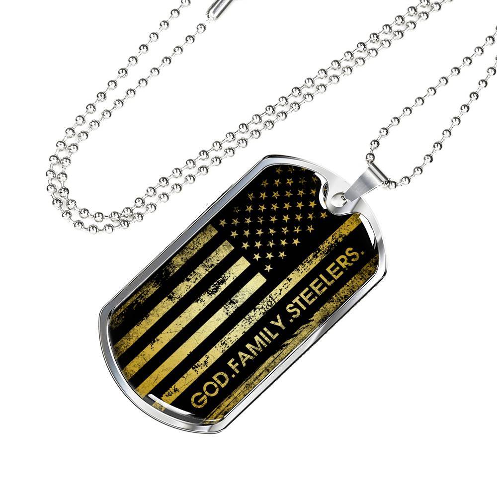 God Family Badass Veteran Dog Tag Pendant Necklace - US Veteran Gifts - Dog Tag (Silver) God Family Badass Veteran Dog Tag Pendant Necklace - US Veteran Gifts - Dog Tag (Silver)