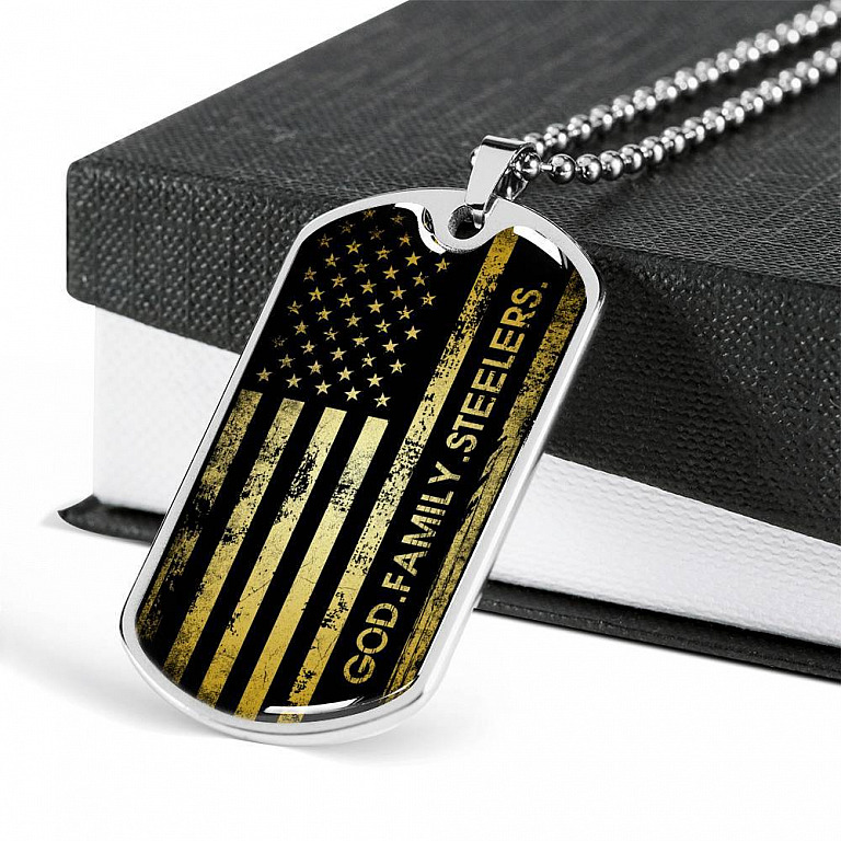 God Family Badass Veteran Dog Tag Pendant Necklace - US Veteran Gifts - Dog Tag (Silver)