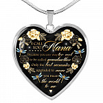Dragonfly I Call You Nana Because You Are Way Too Cool To Be Called Grandmother Luxury Heart Pendant Necklace - Heart Luxury Necklace (Silver)