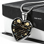Dragonfly I Call You Nana Because You Are Way Too Cool To Be Called Grandmother Luxury Heart Pendant Necklace - Heart Luxury Necklace (Silver)