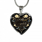 Dragonfly I Call You Nana Because You Are Way Too Cool To Be Called Grandmother Luxury Heart Pendant Necklace - Heart Luxury Necklace (Silver)