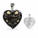 Dragonfly I Call You Nana Because You Are Way Too Cool To Be Called Grandmother Luxury Heart Pendant Necklace - Heart Luxury Necklace (Silver)