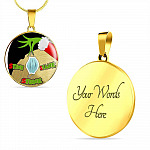 2020 Stink Stank Stunk Funny Quarantine Christmas Luxury Circle Pendant Necklace - Circle Luxury Necklace (Gold Plated)