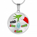 2020 Stink Stank Stunk Funny Quarantine Christmas Luxury Circle Pendant Necklace - Circle Luxury Necklace (Silver)