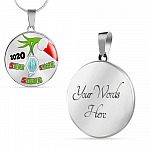 2020 Stink Stank Stunk Funny Quarantine Christmas Luxury Circle Pendant Necklace - Circle Luxury Necklace (Silver)