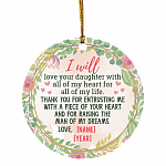 Personalized Christmas Ornament for Mother of Bride Mother in Law Gift Flat Holiday Circle Ornament Keepsake, White, Circle Ornament Personalized Christmas Ornament for Mother of Bride Mother in Law Gift Flat Holiday Circle Ornament Keepsake, White, Circle Ornament