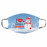 Personalized I Love I Being a Grandma Grandmother Gift Washable Reusable Custom Printed Cloth Face Mask Cover, White, Cloth Face Cover – Medium/Large