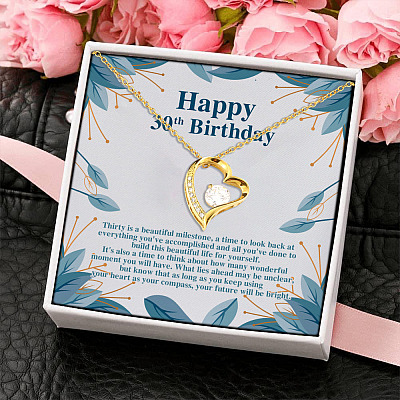 Happy 30th Birthday Thirty Is A Beautiful Forever Love Pendant Necklace