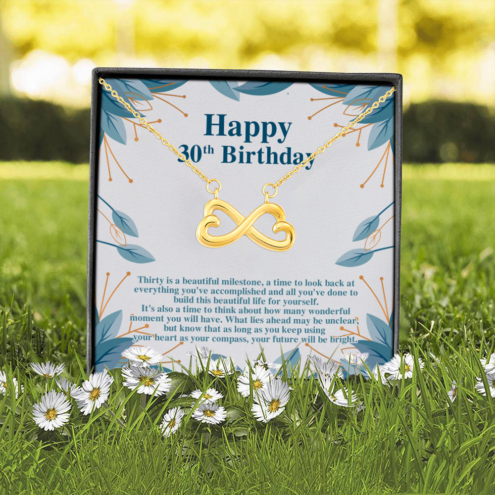 3UT. 30th Birthday (3) Infinity Heart Necklace (Gold) 2