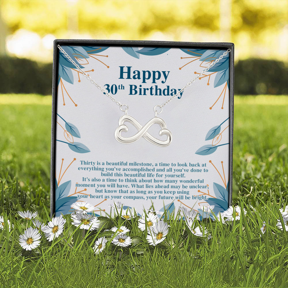 3UT. 30th Birthday (3) Infinity Heart Necklace (Silver) 2