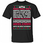 Monica Monica Have A Happy Hanukkah Saw Santa Claus Shirt - Friends Christmas Song Shirt - Ugly Sweater Shirt, Black, Unisex T-Shirt