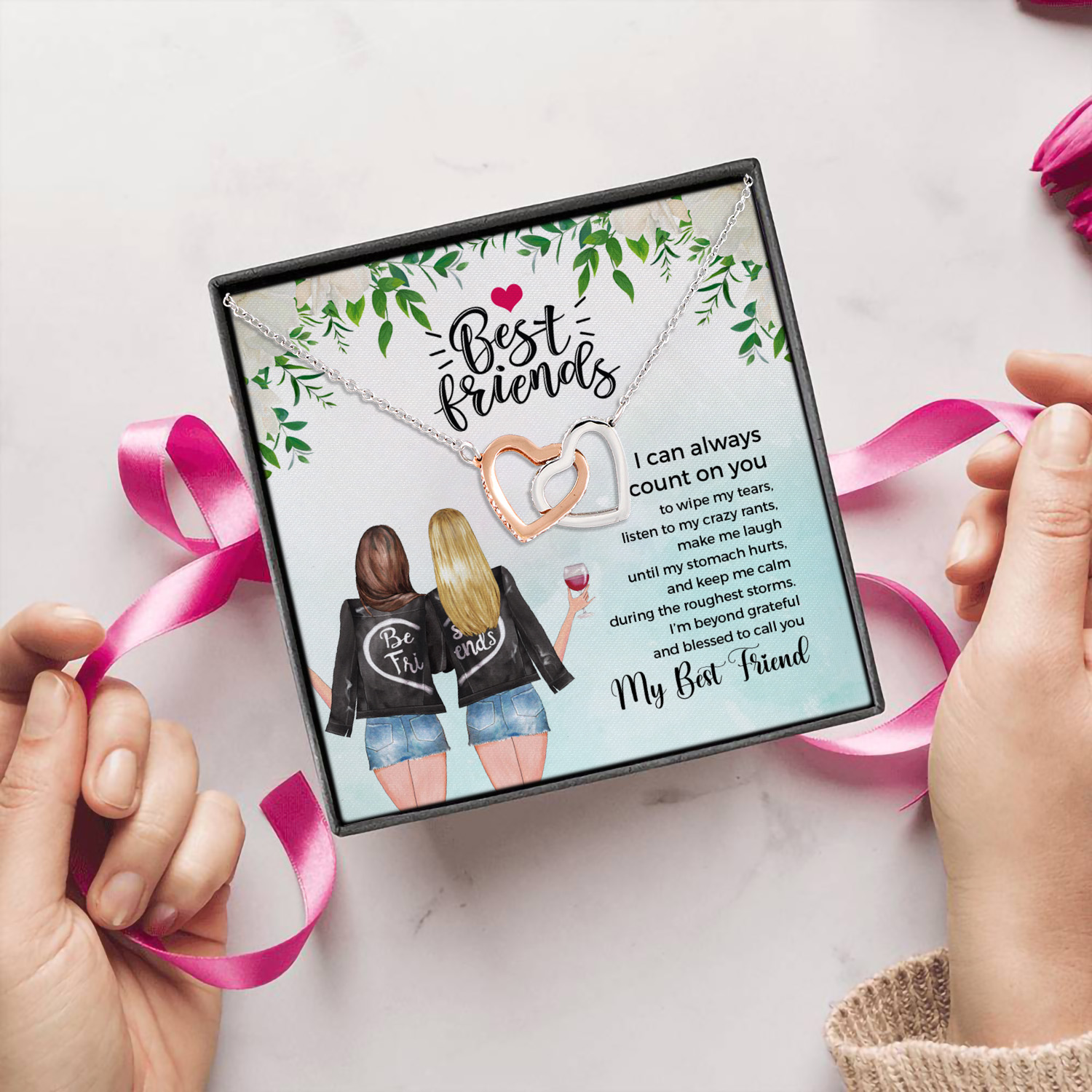 1P. Sister count (5) Interlocking Hearts Necklace 5