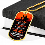To My Hunting Dad So Much Of Me Is Made From What I Learned From You I Love You Dog Tag Pendant Necklace - Dog Tag (Gold Plated)