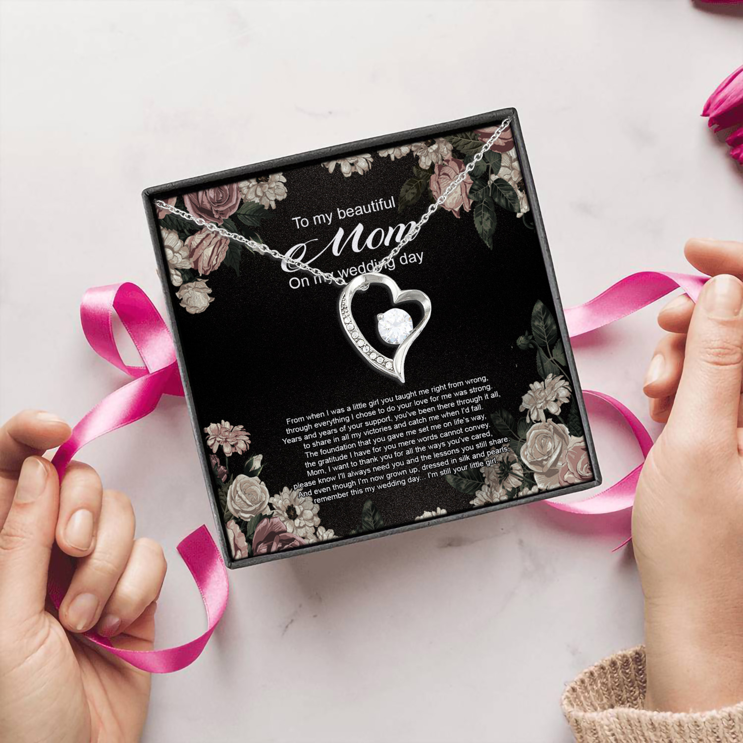 2O. My Beautiful Mom(4) Forever Love Necklace (Silver) 5