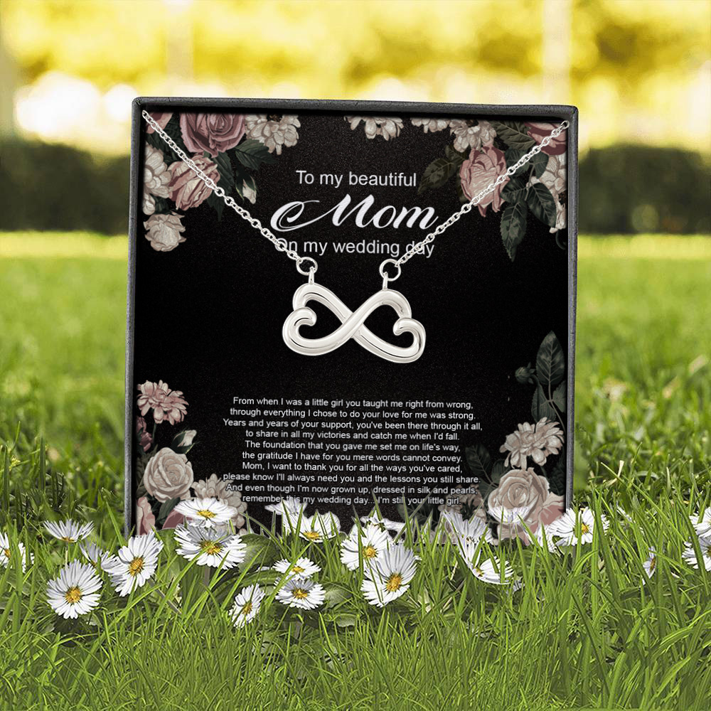 2O. My Beautiful Mom(4) Infinity Heart Necklace (Silver) 2