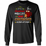 It's Christmas Movies and Hot Chocolate Kind Of Day Hoodie - Sweatshirt - Long Sleeve - Christmas Movie Coffee, Black, Long Sleeve