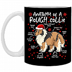 Anatomy Of Rough Collie Ceramic Coffee Mug - Beer Stein - Water Bottle - Funny Rough Collie Mug, Black, 11 oz. White Mug