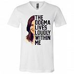 Amy Coney Barrett The Dogma Lives Loudly Within Me T-Shirt - V-Neck Shirt, White, V-Neck T-Shirt