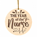 The Year Of The Nurse Heart Beat Christmas Ornament - Holiday Decorative Flat Circle Ornament, White, Circle Ornament The Year Of The Nurse Heart Beat Christmas Ornament - Holiday Decorative Flat Circle Ornament, White, Circle Ornament