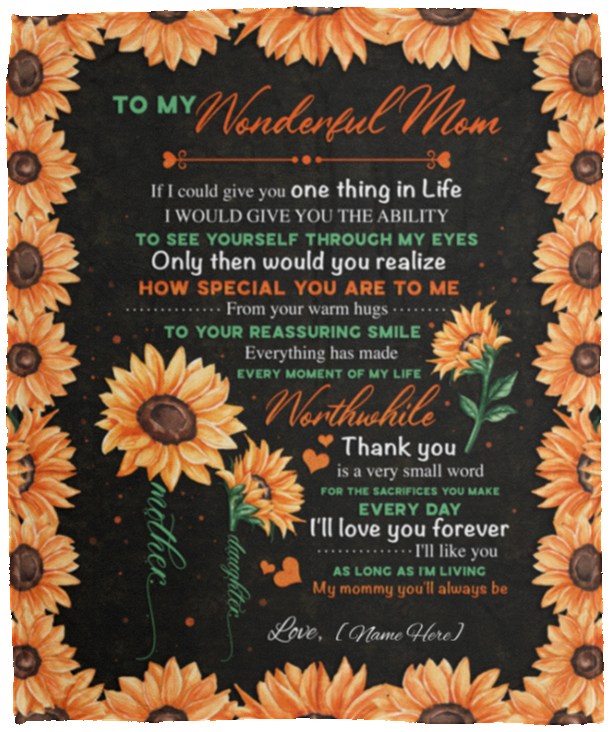 Personalized To My Wonderful Mom Thank You Every Life Moment Worthwhile Premium Sherpa Blanket Woven Blanket, White, Cozy Plush Fleece Blanket - 50x60 Personalized To My Wonderful Mom Thank You Every Life Moment Worthwhile Premium Sherpa Blanket Woven Blanket, White, Cozy Plush Fleece Blanket - 50x60