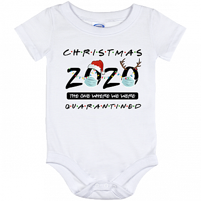 Christmas 2020 The One Where We were Quarantined Baby Onesie - Baby Infant Bodysuit, White, Baby Onesie - 12 Month