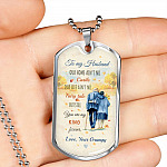 To My Husband From Wife Our Home Ain't No Castle Our Life Ain't No Fairy Tale Dog Tag Pendant Necklace - Dog Tag (Silver)