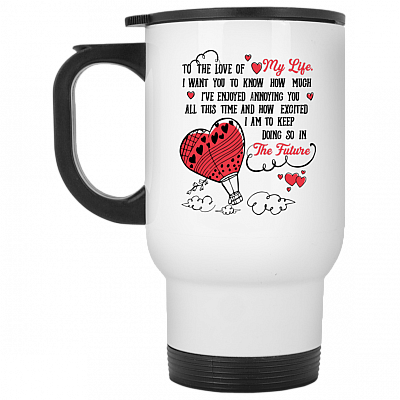 14 oz. White Travel Mug