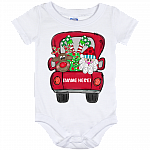 Personalized Red Truck Christmas Gift for Toddler Baby Onesie - Baby Infant Bodysuit, White, Baby Onesie - 12 Month