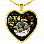 Youda Best Daughter Ever Love You I Do Heart Pendant Necklace Gifts To Daughter - Heart Luxury Necklace (Gold Plated)