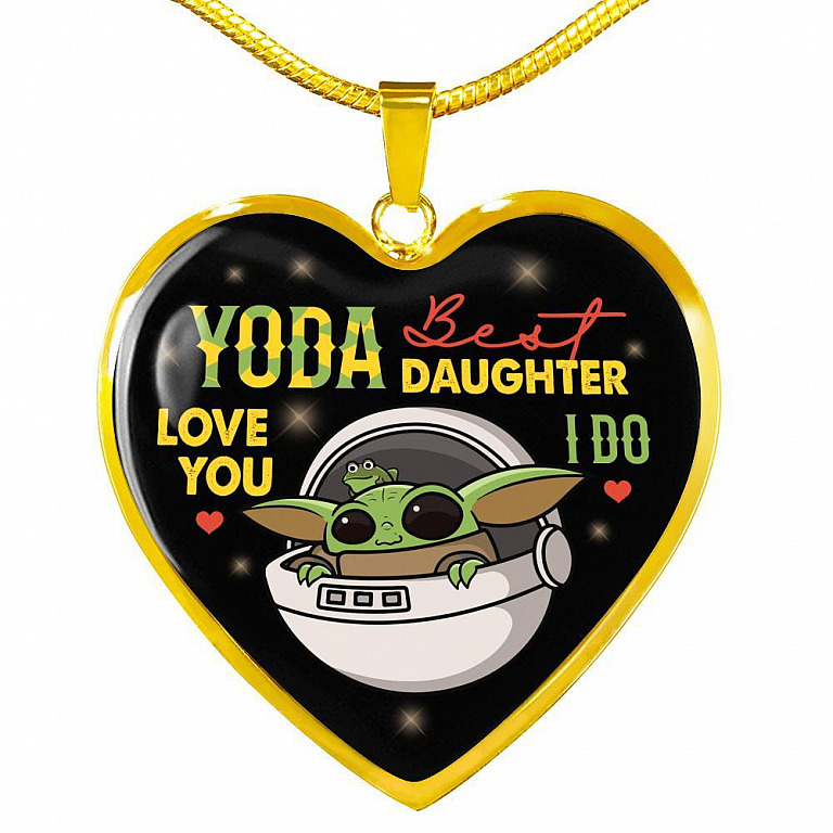 Youda Best Daughter Ever Love You I Do Heart Pendant Necklace Gifts To Daughter - Heart Luxury Necklace (Gold Plated)