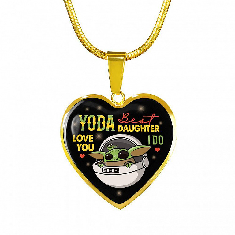 Youda Best Daughter Ever Love You I Do Heart Pendant Necklace Gifts To Daughter - Heart Luxury Necklace (Gold Plated)