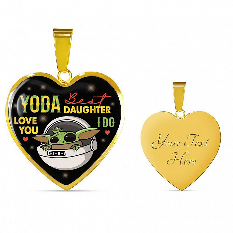 Youda Best Daughter Ever Love You I Do Heart Pendant Necklace Gifts To Daughter - Heart Luxury Necklace (Gold Plated)