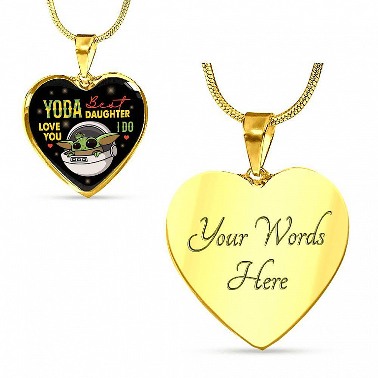 Youda Best Daughter Ever Love You I Do Heart Pendant Necklace Gifts To Daughter - Heart Luxury Necklace (Gold Plated)