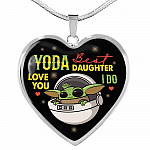 Youda Best Daughter Ever Love You I Do Heart Pendant Necklace Gifts To Daughter - Heart Luxury Necklace (Silver)