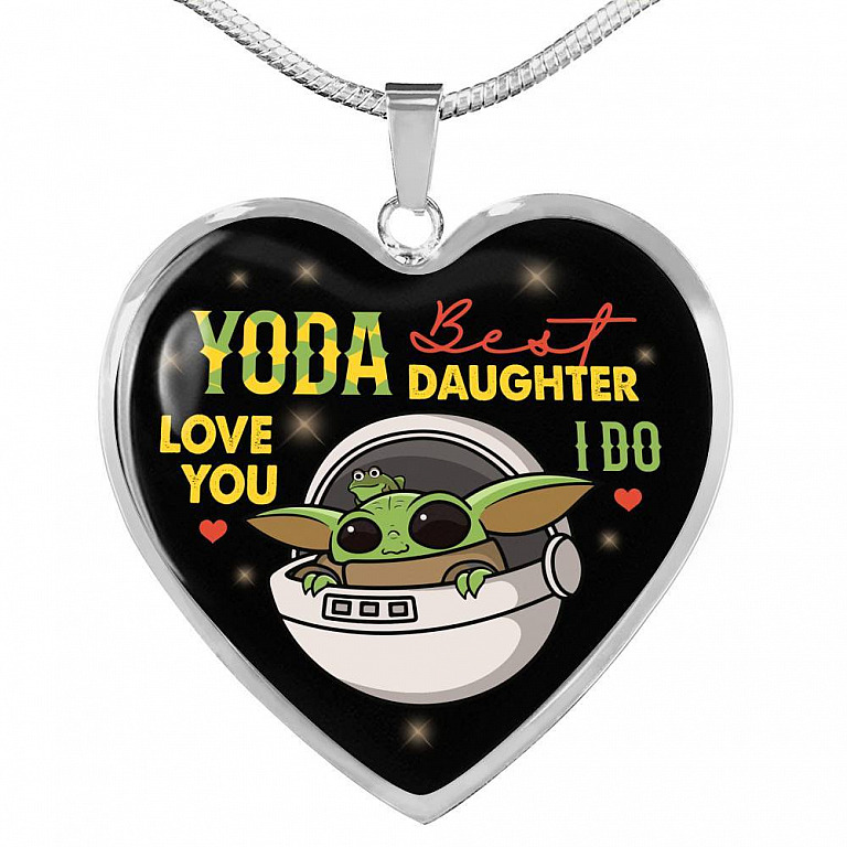 Youda Best Daughter Ever Love You I Do Heart Pendant Necklace Gifts To Daughter - Heart Luxury Necklace (Silver)