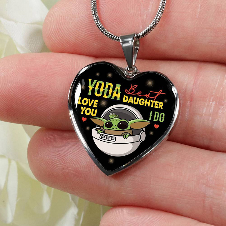 Youda Best Daughter Ever Love You I Do Heart Pendant Necklace Gifts To Daughter - Heart Luxury Necklace (Silver)