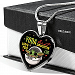 Youda Best Daughter Ever Love You I Do Heart Pendant Necklace Gifts To Daughter - Heart Luxury Necklace (Silver)