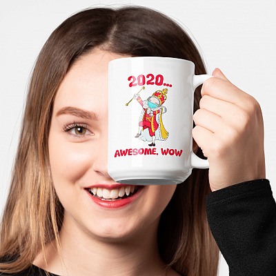 Alternative view of Funny Hamilton George King 2020 Awesome Wow Quarantine Christmas Ceramic Coffee Mug