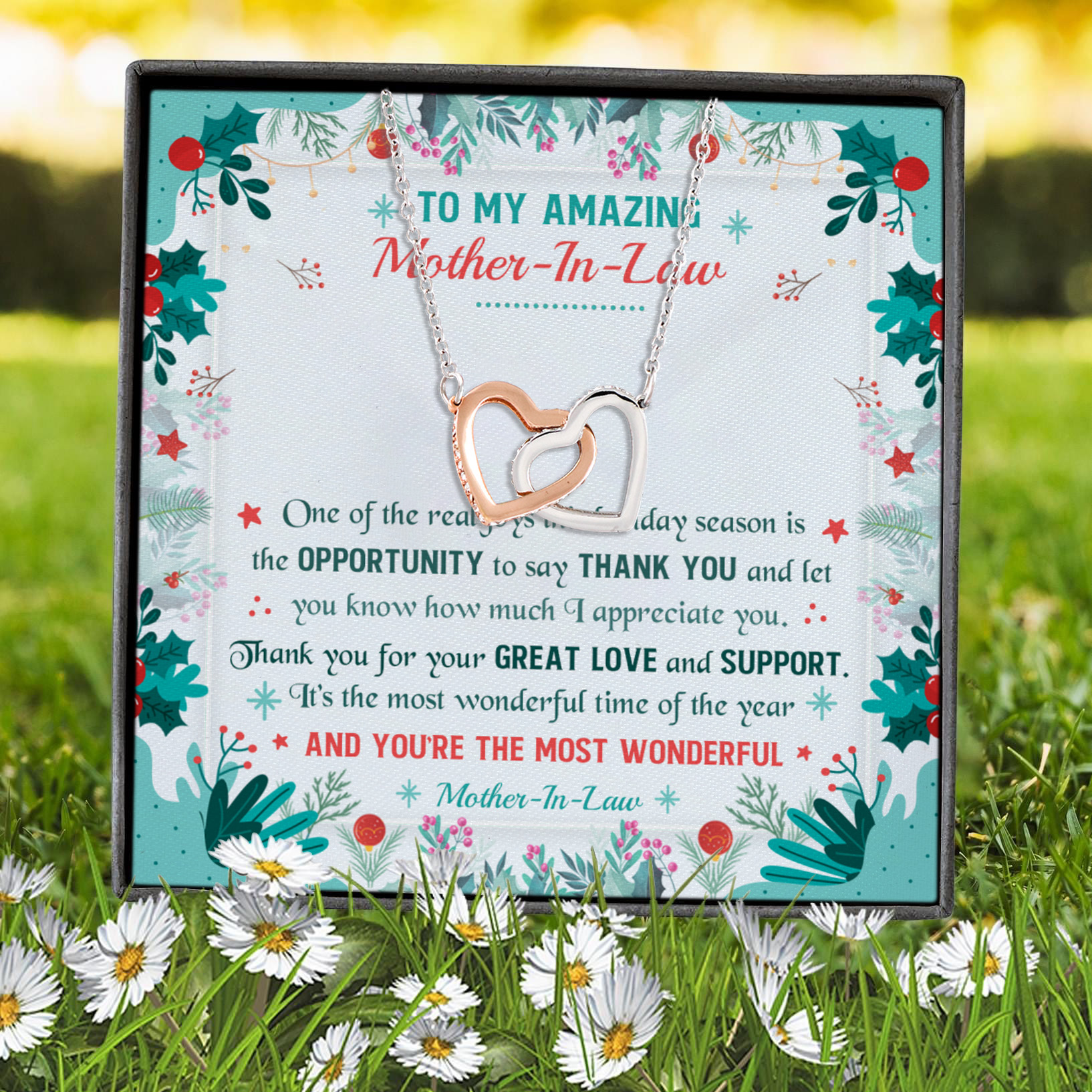 3LV. Amazing Mother In Law Interlocking Hearts Necklace 7