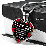 To My Wife Even The Silent Moments We Share Together I Love You Heart Pendant Necklace - Heart Luxury Necklace (Silver)