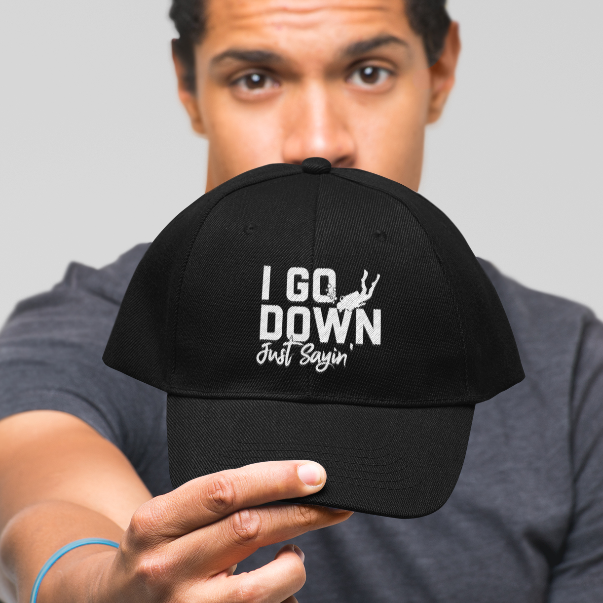 31 HG. I Go Down Just Saying-Hat mk