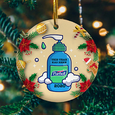 Alternative view of This Year Has Been Hell - Quarantined 2020 - Pandemic Christmas Ornament Keepsake - Circle Ornament