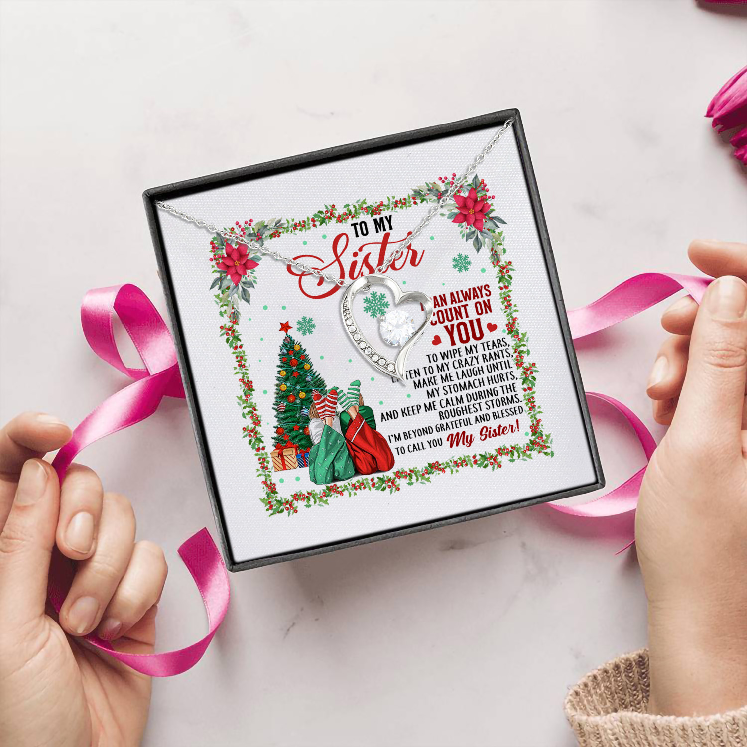 4P. My sister count(4) Forever Love Necklace (Silver) 5