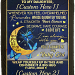 Personalized Butterfly Mom To My Daughter Whenever You Feel Overwhelmed Fleece Blanket - Premium Sherpa Blanket, White, Cozy Plush Fleece Blanket - 50x60 Personalized Butterfly Mom To My Daughter Whenever You Feel Overwhelmed Fleece Blanket - Premium Sherpa Blanket, White, Cozy Plush Fleece Blanket - 50x60