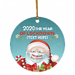 Personalized 2020 The Year Of Lockdown Funny Santa Claus Wearing Mask Circle Christmas Ornament Keepsake, White, Circle Ornament Personalized 2020 The Year Of Lockdown Funny Santa Claus Wearing Mask Circle Christmas Ornament Keepsake, White, Circle Ornament