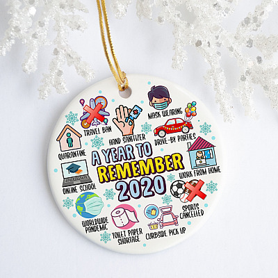 Alternative view of 2020 A Year To Remember Quarantine Decorative Christmas Ornament Keepsake - Pandemic Christmas Ornament 2020