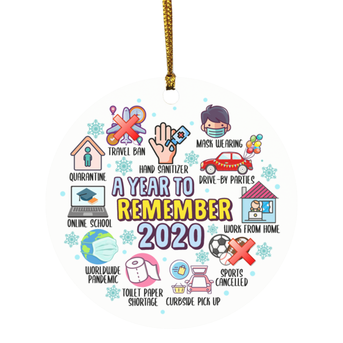2020 A Year To Remember Quarantine Decorative Christmas Ornament Keepsake - Pandemic Christmas Ornament 2020, White, Circle Ornament 2020 A Year To Remember Quarantine Decorative Christmas Ornament Keepsake - Pandemic Christmas Ornament 2020, White, Circle Ornament