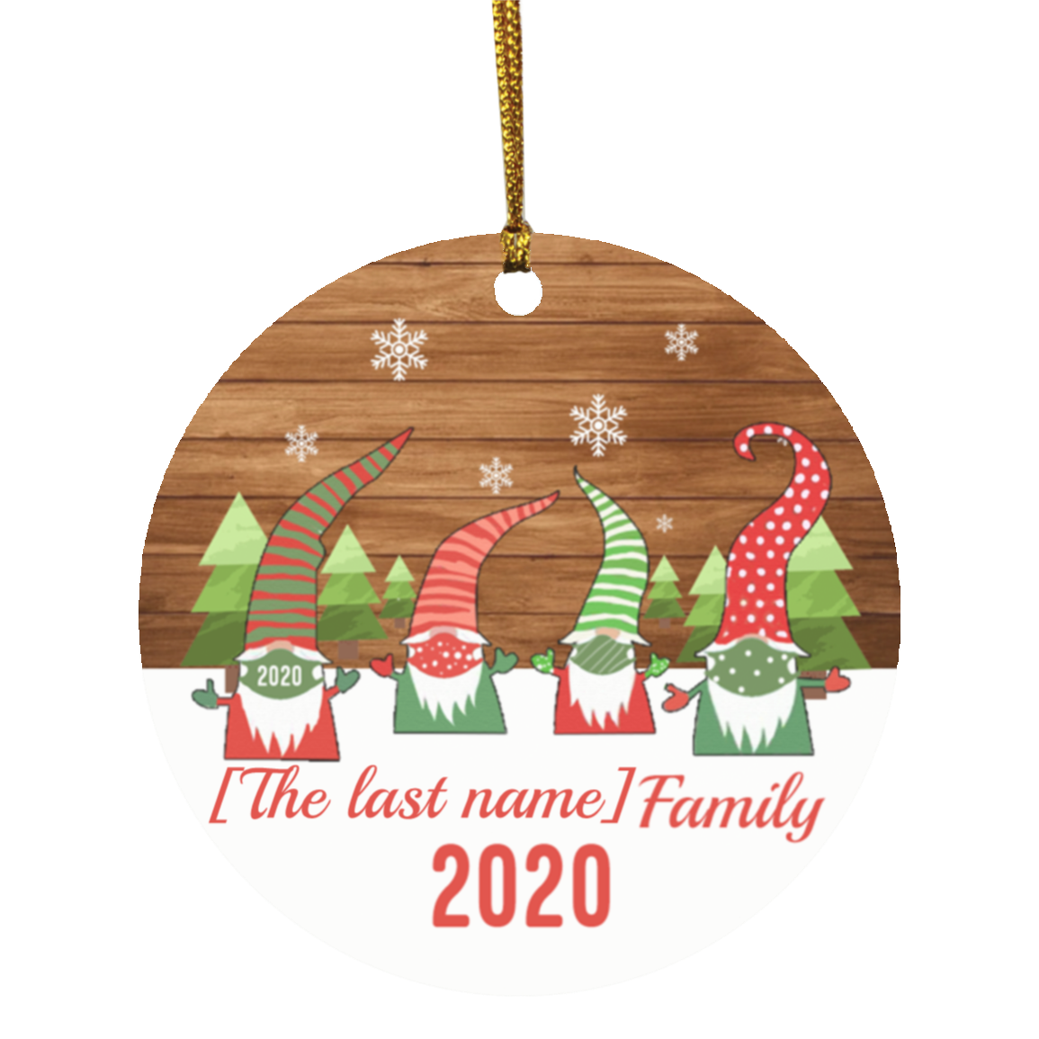 Personalized Gnomes Family Wearing Mask Funny Christmas Holiday Flat Circle Ornament Keepsake, White, Circle Ornament Personalized Gnomes Family Wearing Mask Funny Christmas Holiday Flat Circle Ornament Keepsake, White, Circle Ornament